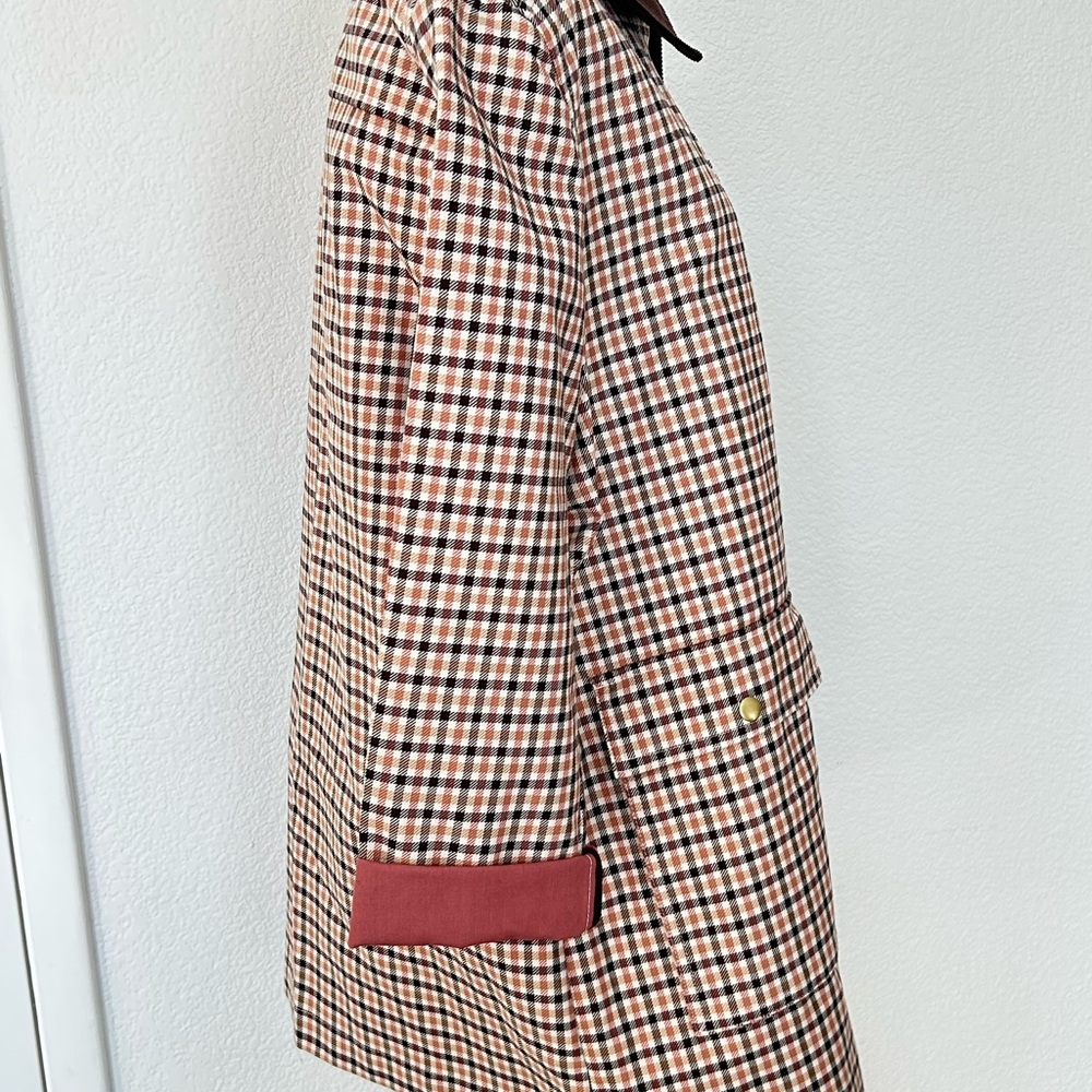 LOFT Barn Coat with Contrast Corduroy Collar - Beige/Navy/Brown - Picture 6 of 10